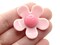 5 36mm Pink and Bright Pink Daisy Plant Plastic Flatback Cabochons